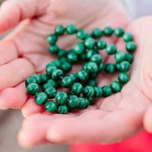 💚 MALACHITE 💚 Exquisite Gemisphere 8mm Therapy Necklace 27” 💚